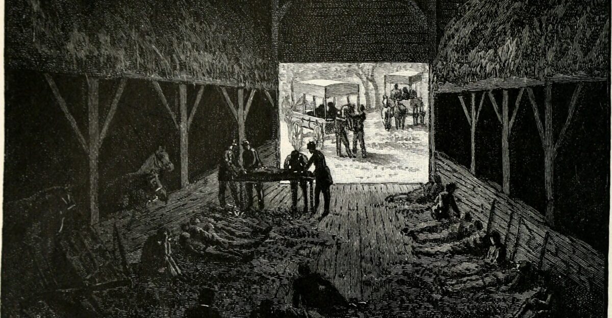 Identifier abrahamlincolnba02newy find matches Title Abraham Lincoln and the battles of the Civil War Year 1887 1880s Authors Subjects Lincoln Abraham 1809-1865 Generals Generals Publisher New York N Y The Century Co Contributing Library Lincoln Financial Foundation Collection Digitizing Sponsor The Institute of Museum and Library Services through an Indiana State Library LSTA Grant View Book Page Book Viewer About This Book Catalog Entry View All Images All Images From Book Click here to view book online to see this illustration in context in a browseable online version of this book Text Appearing Before Image the top of which was then dry They were alsounder fire in crossing and out of 361 in killed wounded andcaptured at this place the 118th Pennsylvania lost 269 - Editor hatless in the sun men with cloths about theirfeet limped shoeless on the stony road menwith arms in slings without arms with oneleg with bandaged sides and hacks men inambulances wagons carts wheelbarrows mencarried on stretchers or supported on theshoulder of some self-denying comrade - allwho could crawl went and went to almostcertain death They could not go far theydropped off into the country houses wherethey were received with as much kindness asit was possible to ask for but their woundshad become inflamed and angry their frameswere weakened by fright and over-exertion erysipelas mortification gangrene set in andthe long rows of nameless graves still bearwitness to the results Our hospitals did not remain empty Itwas but a portion who could get off in any 4-P TV THE WAKE OE BATTLE Text Appearing After Image UNION HOSPH A BARN NEAR ANTIETAM CREEK BY EDWIN FORBES AFTER HIS SKETCH MADE AT THE TIME manner and their places were soon taken byothers who had remained nearer the battle-field had attempted to follow the retreat buthaving reached Shepherdstown could go nofarther We had plenty to do but all that daywe went about with hearts bursting with rageand shame and breaking with pity and grieffor the needless needless waste of life Theamateur nurses all stood firm and managedto be cheerful for the sake of keeping theirmen quiet but they could not be without fear One who had no thought of leaving her ownpost desired to send her sister-a mere child- out of harms way She therefore told herto go to their home about half a mile distant and ask their mother for some yellow cloththat was in the house thinking of course thatthe mother would never permit the girl to comeback into the town But she miscalculated Thechild accepted the commission as a sacred trust forced her Note About Images Please note that these images are extracted from scanned page images that may have been digitally enhanced for readability - coloration and appearance of these illustrations may not perfectly resemble the original work