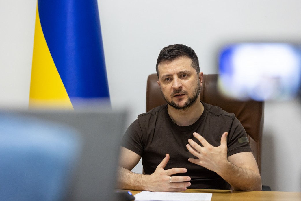 President of Ukraine Volodymyr Zelenskyy addresses the people of Switzerland during the Russo-Ukrainian War