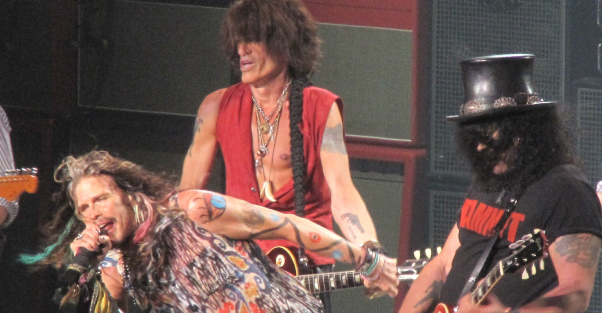 Aerosmith performing live on July 16, 2014.