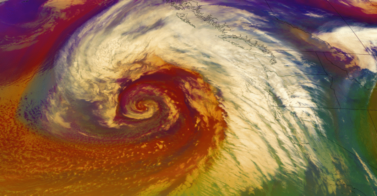 A powerful atmospheric river arrives in the Pacific Northwest.