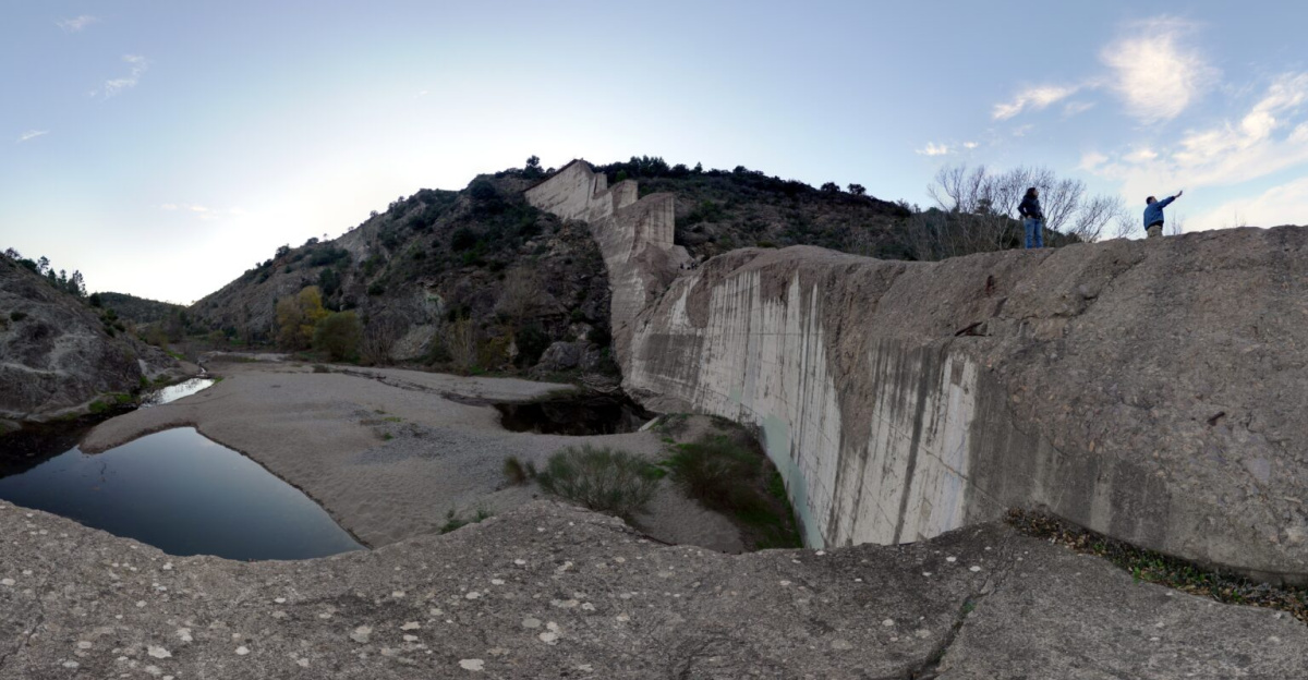 The remains of the Malpasset Dam in France which crumbled on the 2nd of december 1959..