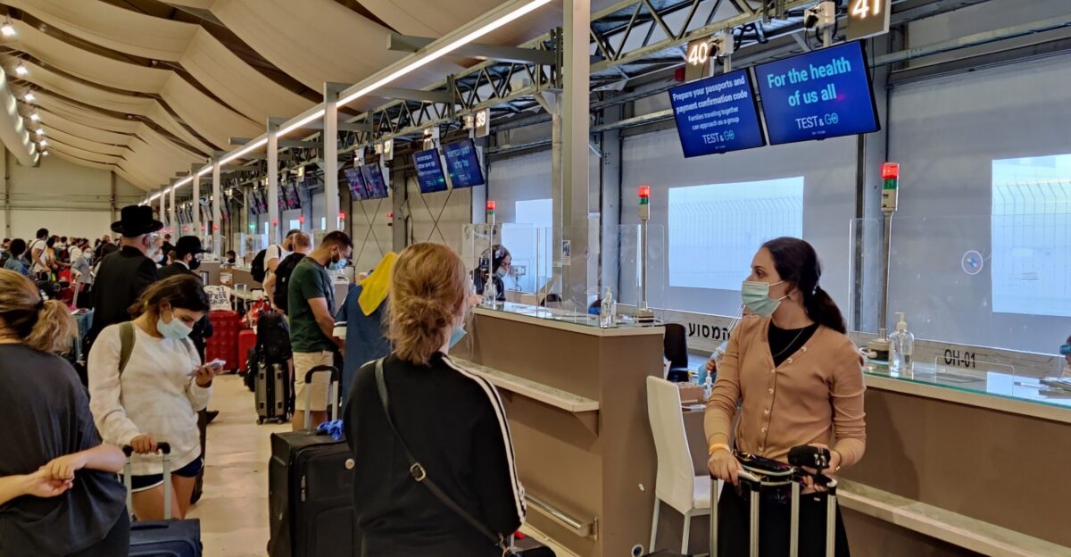 COVID-19 checkpoint at Ben Gurion International Airport