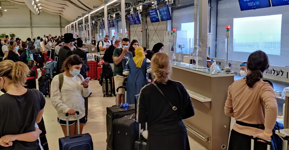 COVID-19 checkpoint at Ben Gurion International Airport