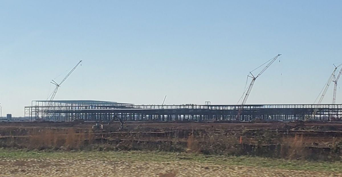 BlueOval SK Battery Park in Glendale, Kentucky under construction on December 18, 2022