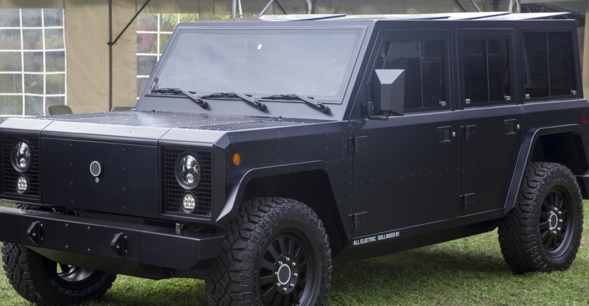 A Bollinger B1 being exhibited at the 2021 Greenwich Concours d'Elegance. <s>I am sure we will be tired of seeing these before soon.</s> Never mind, it was discontinued before it entered production.