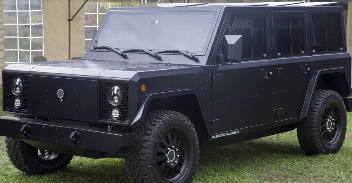 A Bollinger B1 being exhibited at the 2021 Greenwich Concours d'Elegance. <s>I am sure we will be tired of seeing these before soon.</s> Never mind, it was discontinued before it entered production.