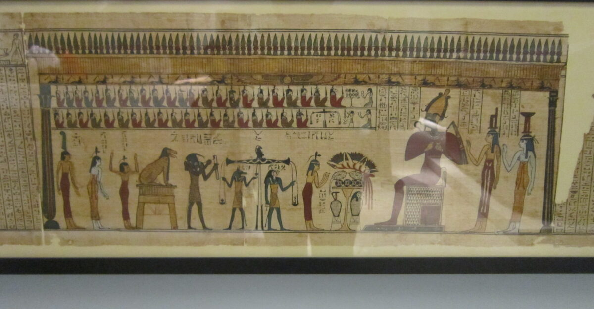 Book of the Dead of Neferini hieratic Ptolemaicperiod 4th-1st century BC Papyrus h 26 cm overall length 956 cm Akhimim gyptisches Museum Berlin