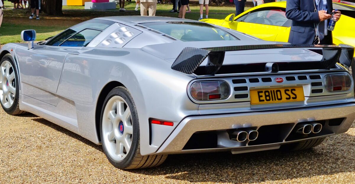 The Bugatti EB 110 SS RHD Prototype taken at Hampton Court Concours 2022