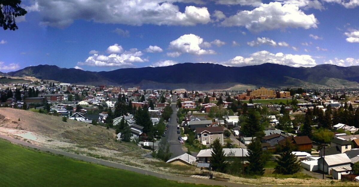 Panorama view of Butte Montana as seen from the campus of Montana Tech