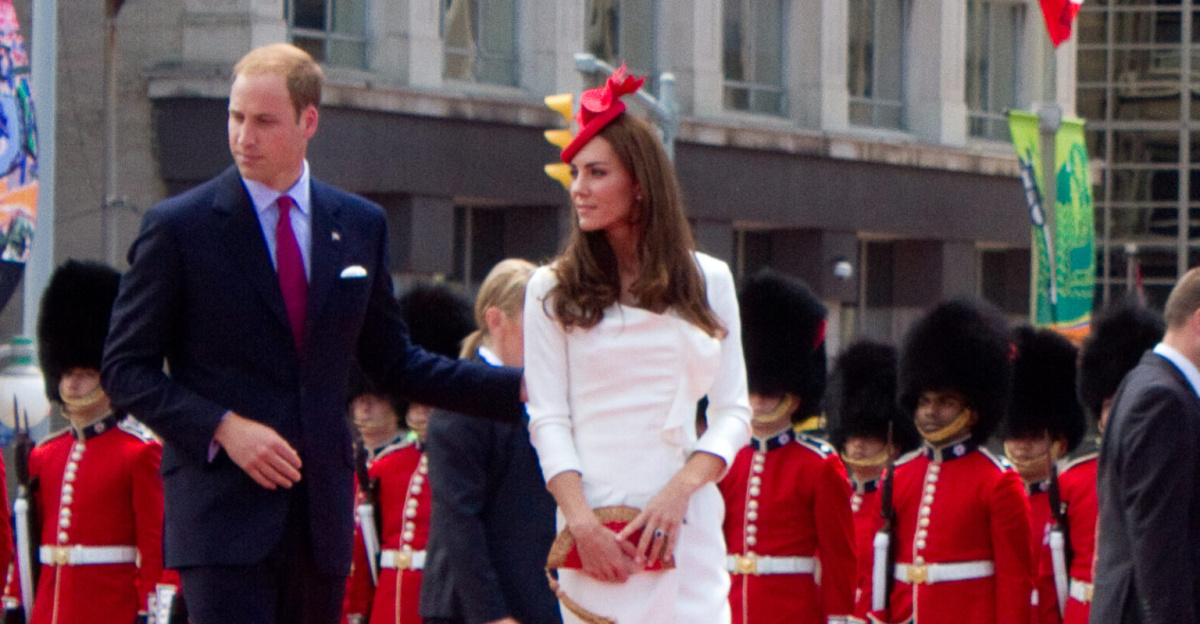 The Duke and Duchess of Cambridge inspecting the Governor General's Foot Guards