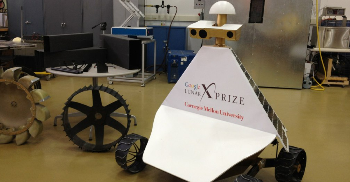 This robotic moon rover is intended to one day explore the lunar surface.
