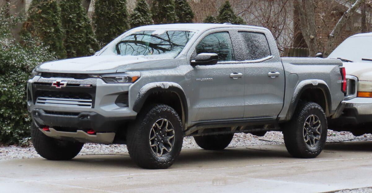 Third-generation Chevrolet Colorado pickup truck seen in the Detroit suburbs in advance of the model s sale to the public
