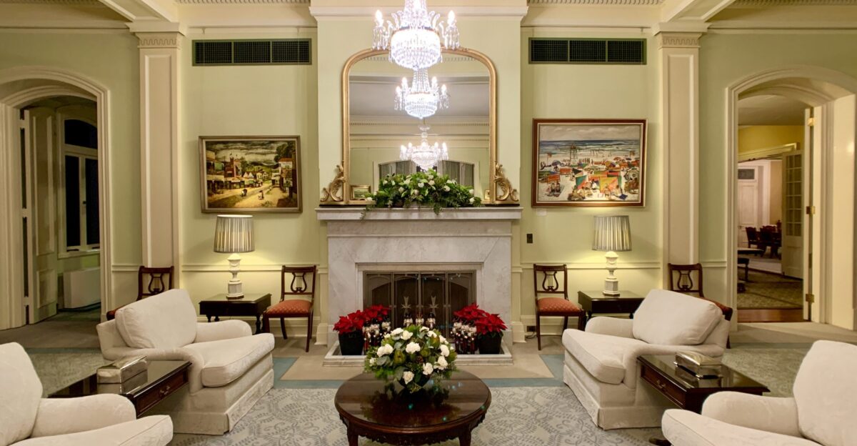 Christmas decorations in the Reception Room Government House Brisbane Australia 2019