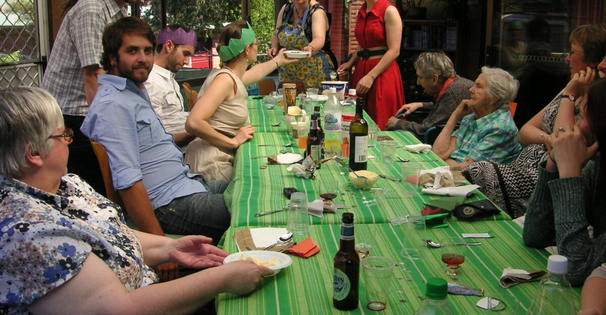 Christmas in Australia serving the Christmas Pudding