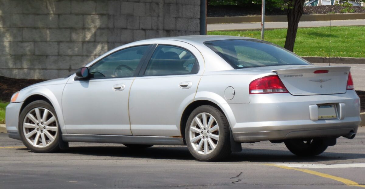 Chrysler Sebring TSi photographed in New Castle Pennsylvania Finished in Bright Silver Metallic TSi was the rather obscure top trim level of the Sebring Sedan from mid-2005 through 2006 produced in numbers that I m not exactly sure of but I do know were very low