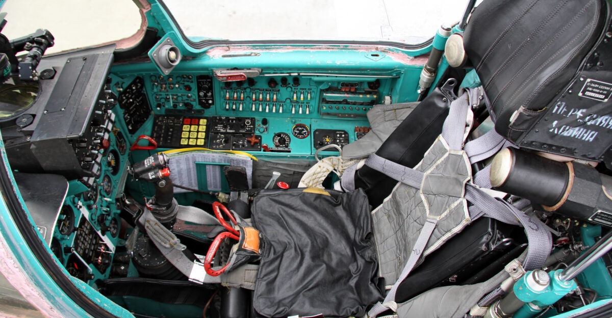 First pilot cockpit of Mikoyan-Gurevich MiG-31 interceptor