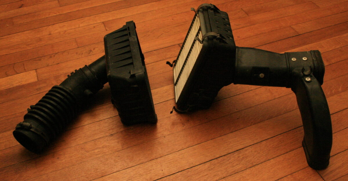 Cold air intake tube with air filter from a 1990 Geo Storm GSi