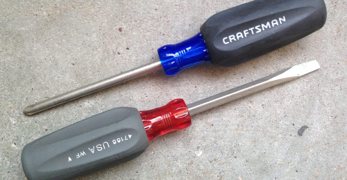 Comfort grip screwdrivers 1 4 slotted and 2 Phillips made by Western Forge for the Craftsman brand