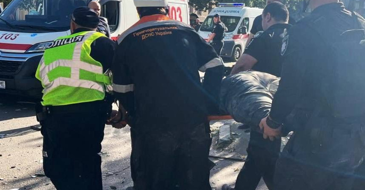 An injured person in Kryvyi Rih city Dnipropetrovsk region of Ukraine after Russian missile attack on police building on 8 September 2023 1 man died and more than 50 were injured an article