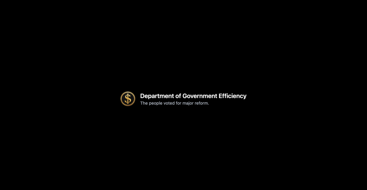 Screen capture of as it appeared on 2 5 2025 An official website of the United States governmentDepartment of Government EfficiencyThe people voted for major reform