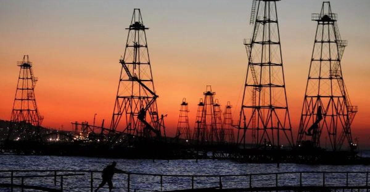 Drilling rig in Caspian sea