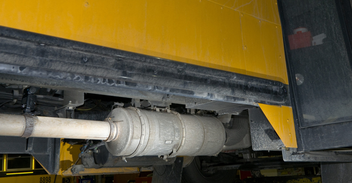 <div class="description">
The original digital file had the following descriptive metadata embedded in its header: Name: 412_DSP_Transportation_236.jpg Date Picture Taken: 2/5/2009 5:33:41 PM [Original] Caption: Diesel Particulate Filter in exhaust stream of diesel school bus. City: Shady Grove State or Province: Maryland Byline: Eric Vance Byline Title: Chief Photographer, USEPA Keywords: Bus, Diesel, Exhuast, Particulate [Folder Topic: Transportation Cleaner Diesel]</div>