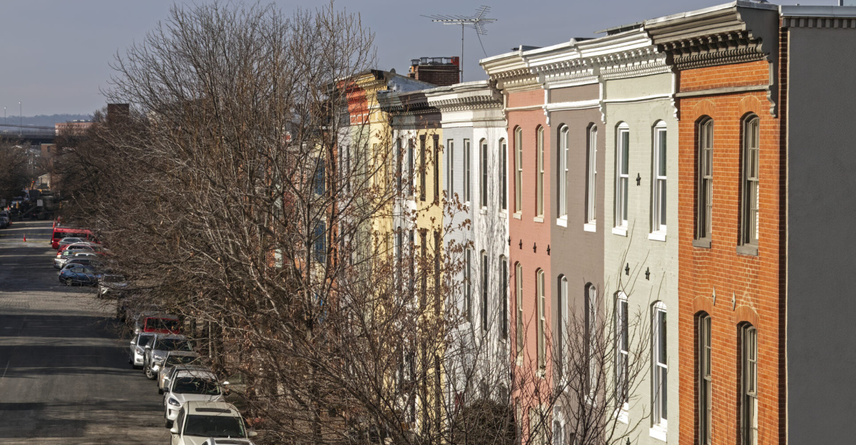 East Churchill Street from Federal Hill, Baltimore, Maryland, USA