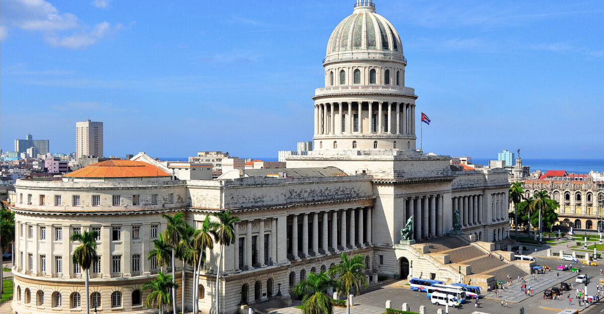 The Cuba State Capitol El Capitolio in Havana The photo is taken from a nearby rooftop