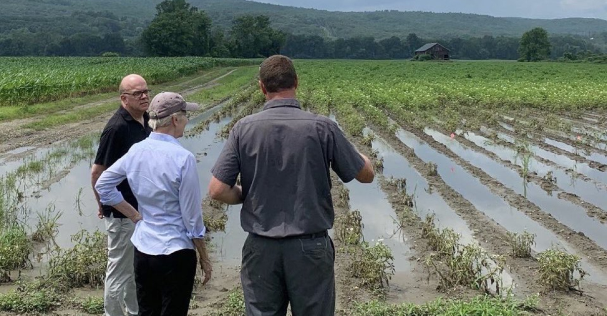 "Family farms are the heart of a critical part of the Massachusetts economy. The recent flooding affects the entire state, the food supply chain, and it matters to all of us.
@RepMcGovern and I spoke with farmers in Hadley and Deerfield about immediate help and support long-term."