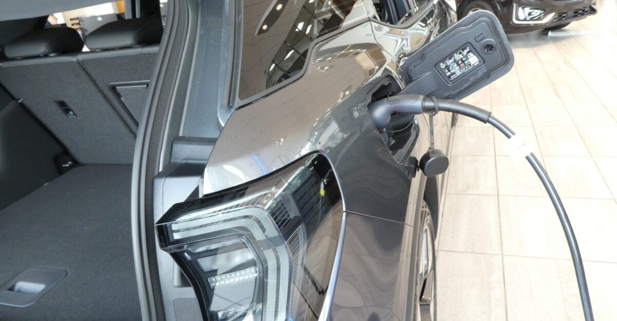 Image of Electric Vehicle Type 2 Charging cable plugged into the Vehicle Charging socket