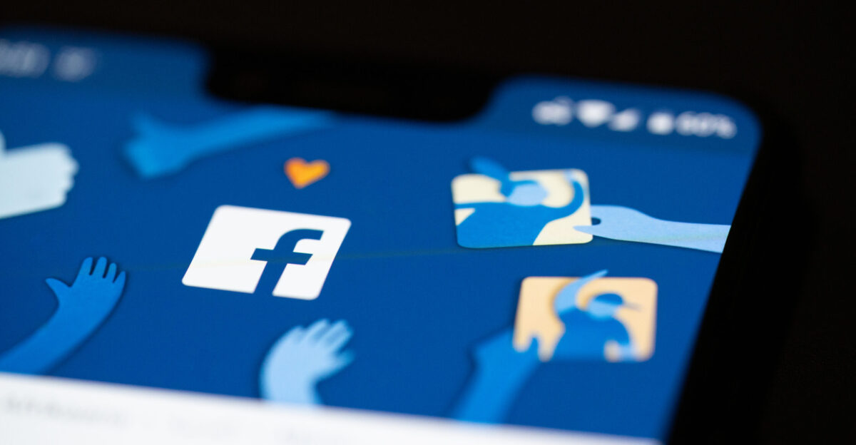 The Facebook mobile app on an Android smartphone