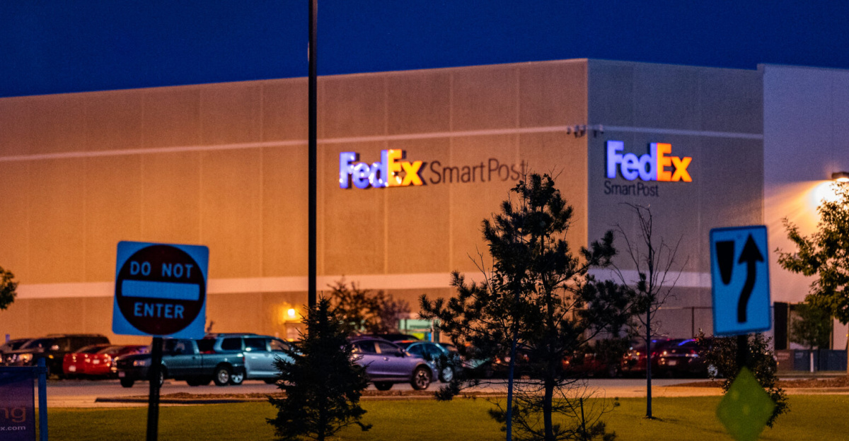 A FedEx SmartPost shipping facility at 8450 Revere Lane North in Maple Grove, Minnesota.