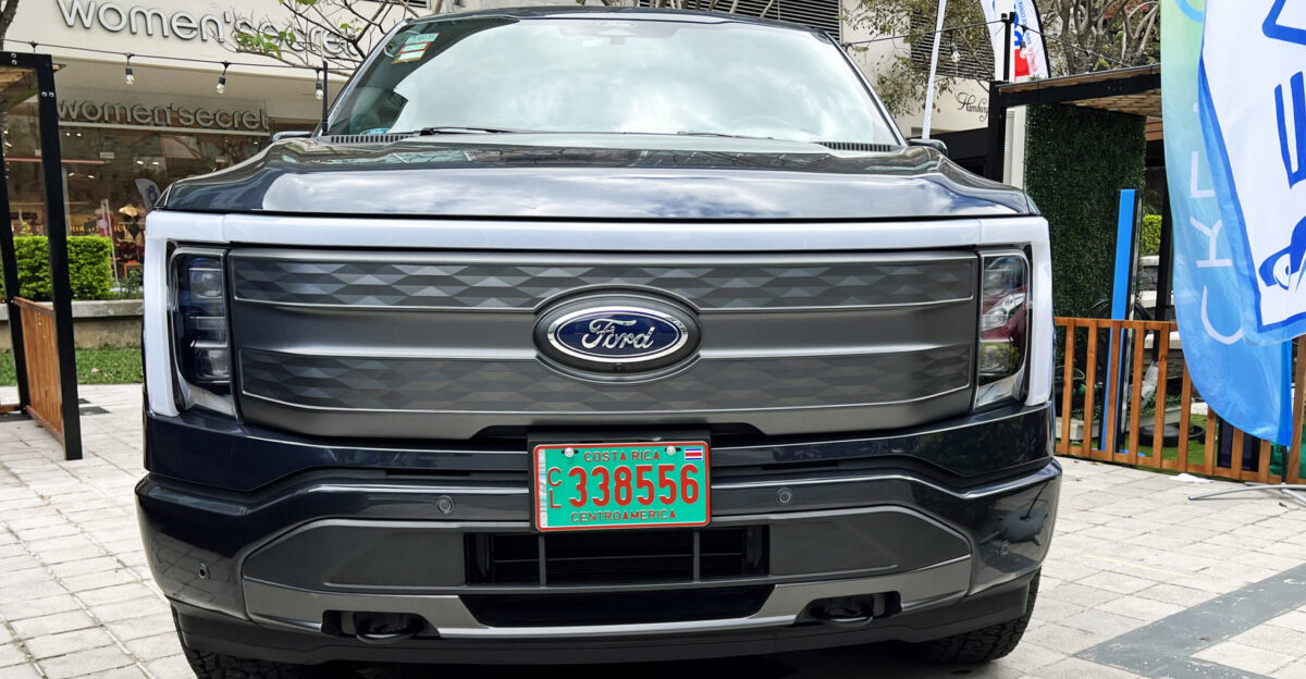 Rear view of the Ford F-150 Lightning in Costa Rica