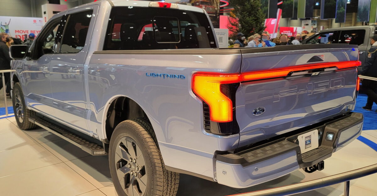 Ford F-150 Lightning Rear at the 2022 Chicago Auto Show