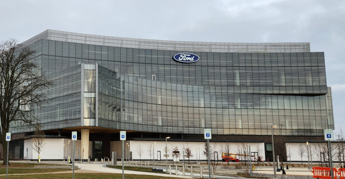 Exterior of the new Ford World Headquarters in Dearborn, Michigan.