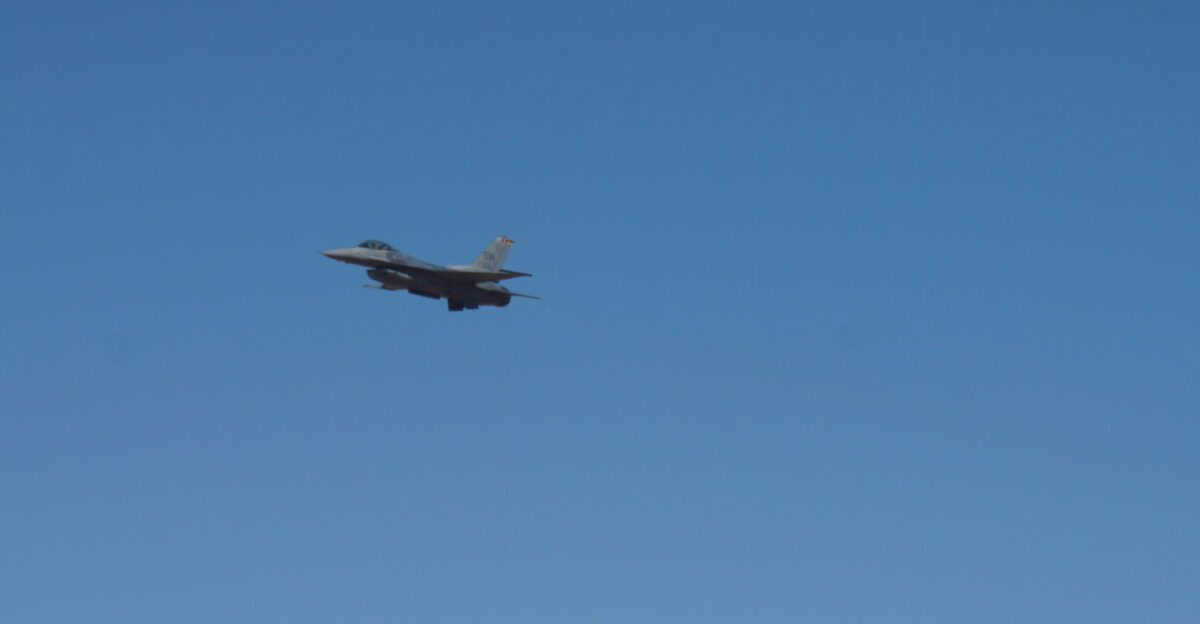 A General Dynamics F-16 Fighting Falcon at the 2019 Fort Worth Alliance Air Show at Fort Worth Alliance Airport in Fort Worth Texas United States