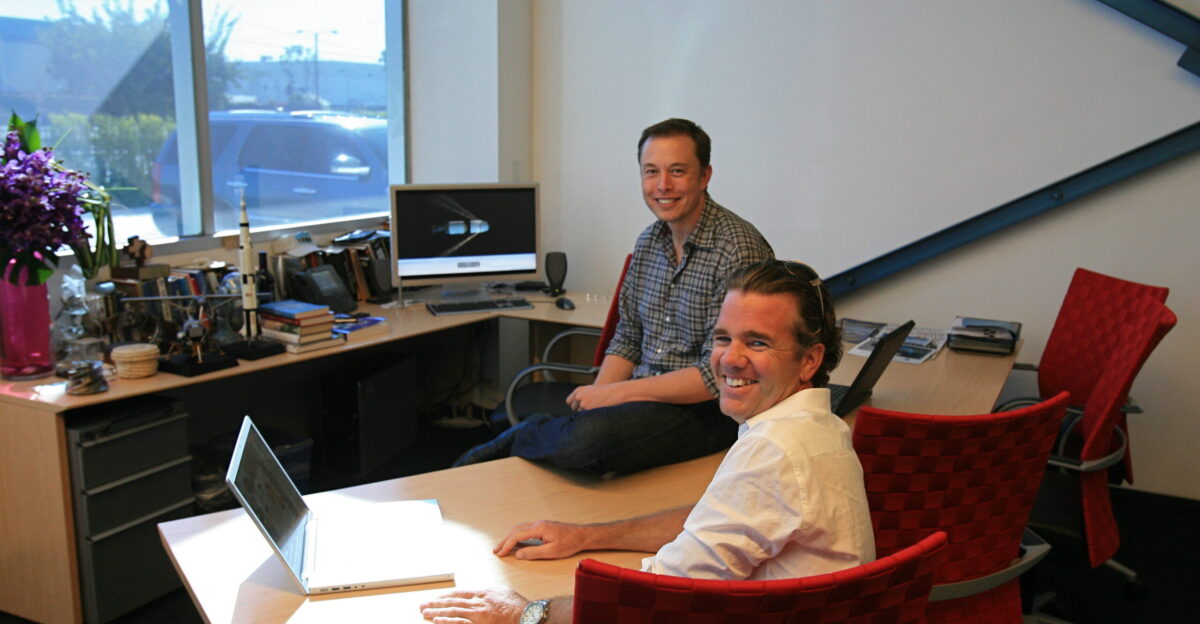 Franz von Holzhausen front and Elon Musk