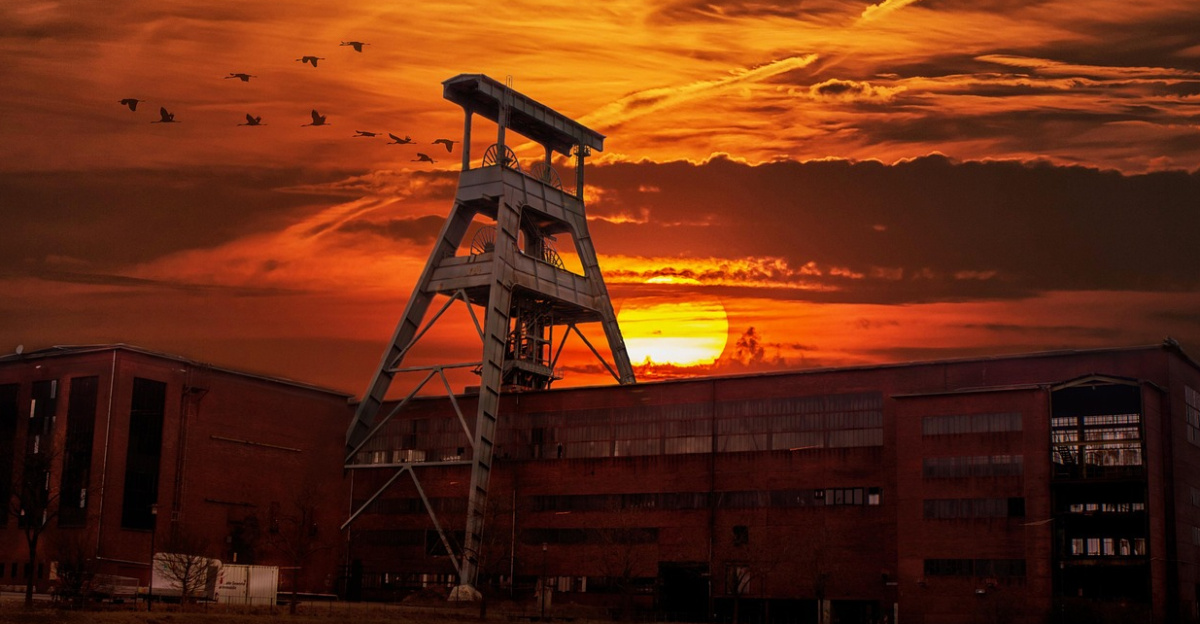 herniated, nature, ewald colliery, sunset, halde hoheward, industry, coal pot, coal mine