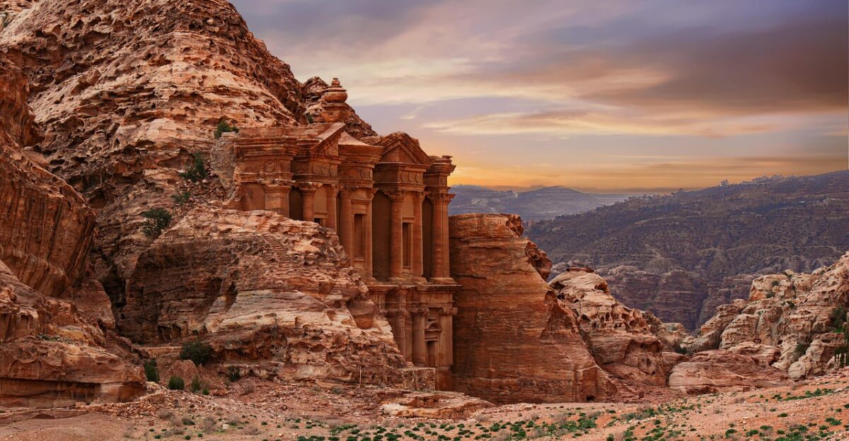 petra ad deir world heritage sand stone antique historically archaeology monument culture ad dayr history nature stones sky tourism travel vacations middle east jordan