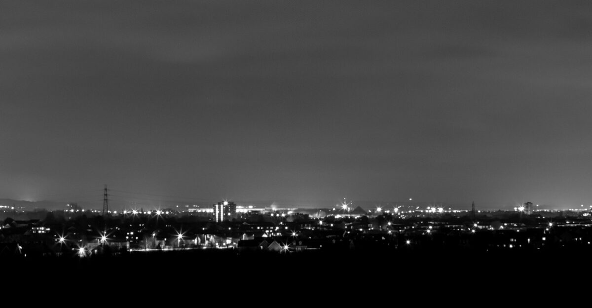 bedford at night bedford urban night time night lights cityscape town monochrome england night time town gray time gray night