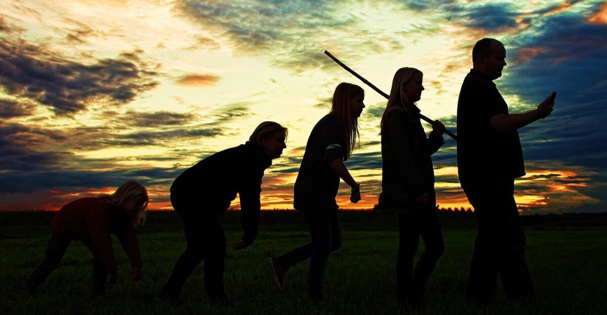 human evolution reenactment sunset evolution people silhouette reenact dusk twilight evening sky nature sky clouds abendstimmung dark evolution evolution evolution evolution evolution