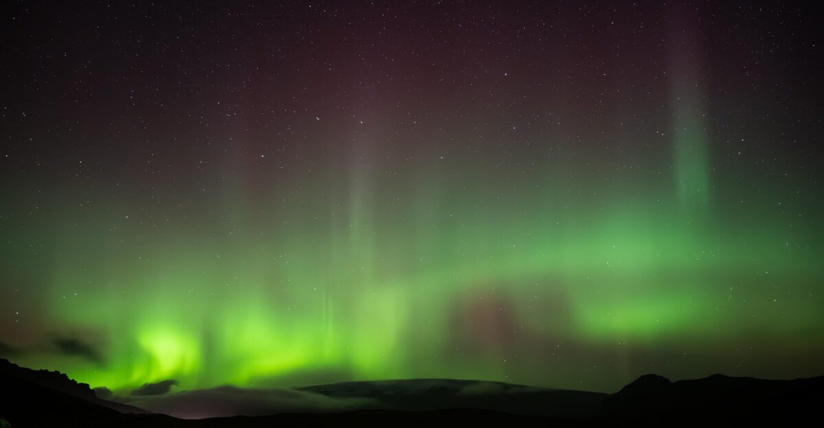aurora aurora borealis polar lights northern lights southern lights geomagnetic storm nature night sky sky evening night scenery scenic iceland