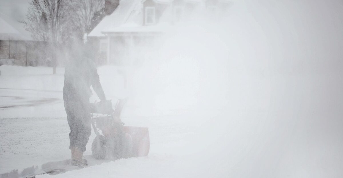 winter storm snowblowing snowblower snow blowing blower snowstorm storm nature windy whiteout winter