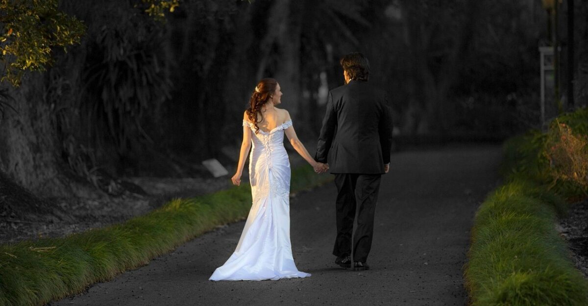 bride wedding woman man both trail golden hour in love gray love gray wedding both both both both both golden hour