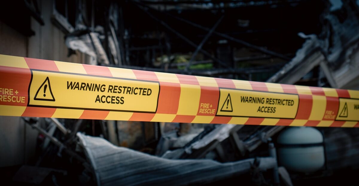 warning sign warning tape sign warning fire house fire burnt burned tape