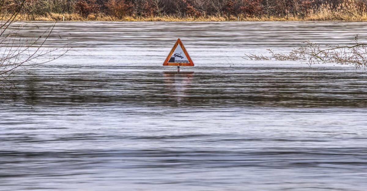 flood flow flooding flooded danger attention underwater warning waters nature lake reflection water break converted wet rhine scenic hdr high dynamic range climate protection flood flood flood flood flood flooding flooding