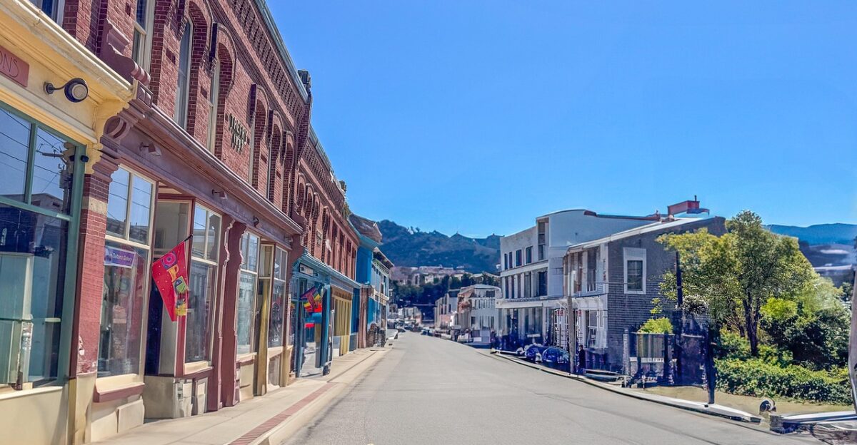 maine street town sky quaint nature rustic