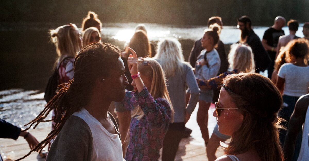 people man woman dreadlocks party celebration african american shades fun dancing dance nature water summer