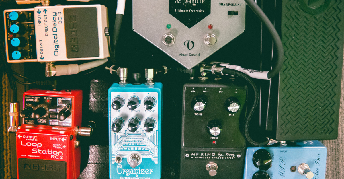 <p>Guitar Foot Pedals
</p>
<ul><li>BOSS TU-2 Chromatic Tuner</li>
<li>Visual Sound <a rel="nofollow" class="external text" href="http://www.effectsdatabase.com/model/visualsound/jekyllhyde">Jekyll & Hyde Ultimate Overdrive</a></li>
<li>BOSS DD-3 Digital Delay</li>
<li>BOSS RC-2 Loop Station</li>
<li>Earth Quaker Devices <a rel="nofollow" class="external text" href="http://earthquakerdevices.com/shop/organizer/">Organizer</a> polyphonic organ emulator (polyphonic octave shifter)</li>
<li>Moog Minifooger <a rel="nofollow" class="external text" href="http://www.moogmusic.com/products/minifoogers/mf-ring">MF Ring</a></li>
<li>Moog <a rel="nofollow" class="external text" href="http://www.moogmusic.com/products/accessories/ep-3-expression-pedal">EP-3 Expression Pedal</a></li>
<li>MXR Blue Box (Script Logo) octave fuzz</li></ul>
Flickr Tags: <code>San Antonio</code> <code>Texas</code> <code>United States</code> <code>samsung</code> <code>samsung camera</code> <code>samsung nx1</code> <code>#imagelogger</code> <code>#ditchthedslr</code> <code>music</code> <code>tuning</code> <code>tune</code> <code>foot pedal</code> <code>pedal</code> <code>guitar</code> <code>guitar pedal</code> <code>s-lens</code>.