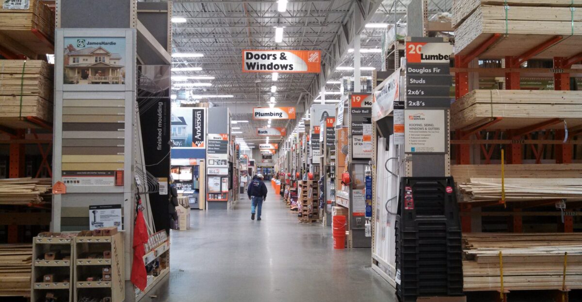 Home Depot center aisle Natick Massachusetts